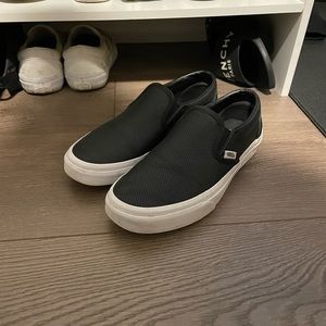 Black leather vans